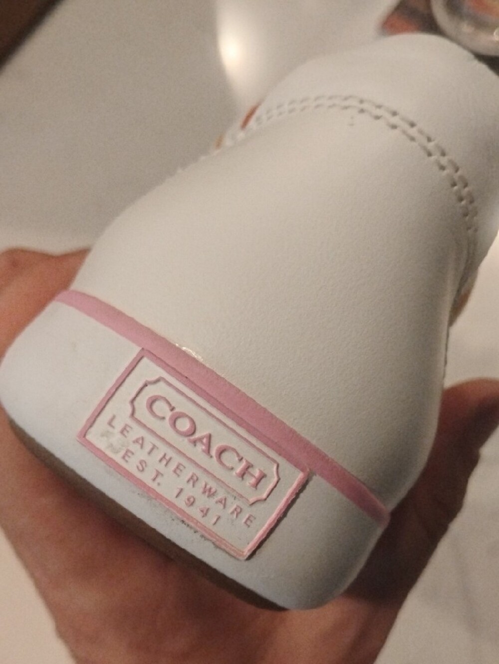 Coach White Low-Top Sneakers with Multicolor 'C' Print - Picture 13 of 15